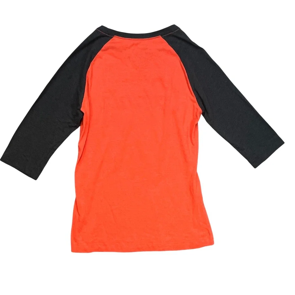 Nike San Francisco Giants Raglan Tee Orange Black 3/4 Sleeve Slim‎ Fit M